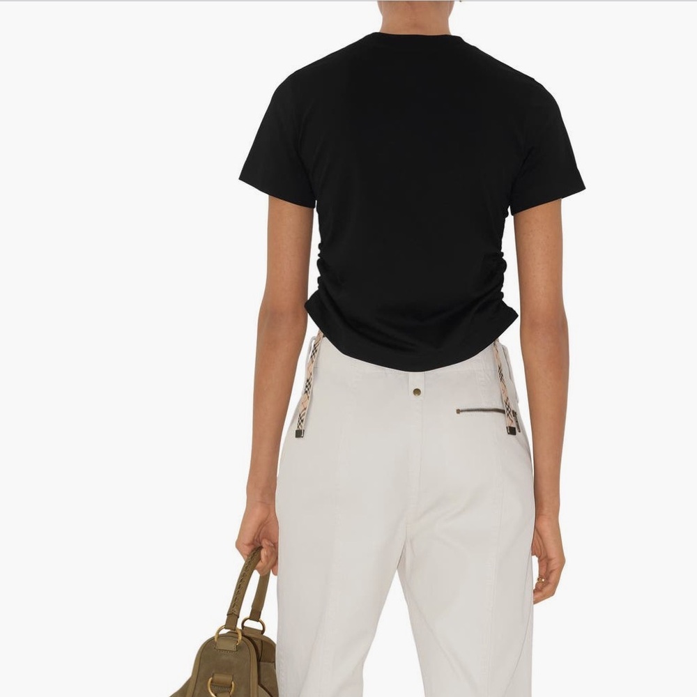 Burberry Black Short Sleeve Tee with Check Detail - Picture 3 of 7
